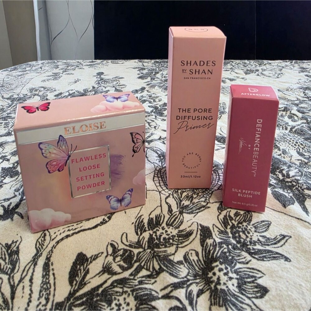 Makeup Bundle Setting Powder + Blush + Shades by Shan Primer RETAIL VALUE $88
